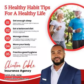 5 Healthy Habit Tips For A Healthy Life ????

1️⃣ Get enough sleep ????
Sleep at least 7-8 hours per night to help your body and mind rest

2️⃣ Eat a balanced diet ????????
Eat lots of nutrient-dense foods, including lots of fruits & vegetables

3️⃣ Manage stress ????‍♀️????‍♂️
Find healthy ways to manage stress, such as meditation, deep breathing, or yoga

4️⃣ Move your body ????‍♀️????️‍♂️
Incorporate physical activity into your daily routine

5️⃣ Practice good hygiene ????????
Wash your hands