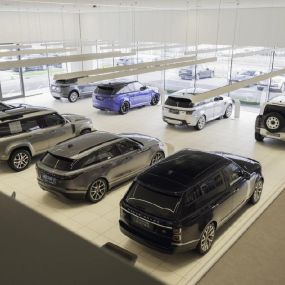 Inside the Land Rover Cardiff showroom