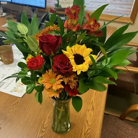 Feeling so grateful this National Boss's Day for my amazing team who surprised me with the sweetest flowers and a yummy lunch!