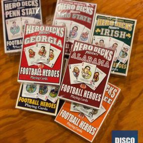Hero Decks: College Edition. Perfect stocking stuffers, Secret Santa’s gifts, gift toppers, and more! Also available in select NFL and MLB teams!
