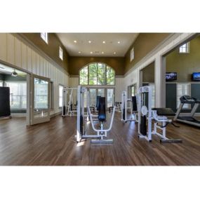 Health and Fitness Body Barn including TVs, Indoor Spin Studio and Cardio and Weight Training at Legacy Farm Apartments