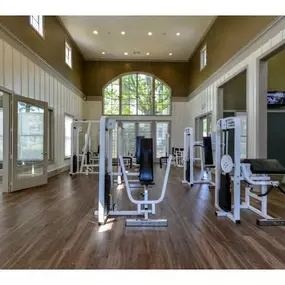 Health and Fitness Body Barn including TVs, Indoor Spin Studio and Cardio and Weight Training at Legacy Farm Apartments