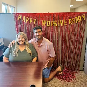 Happy Work Anniversary to Chandler from our Customer Service Team! We are so thankful for her hard work and dedication. She is always positive and ready to help others, stop by and see her for your insurance needs! ❤️