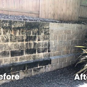 Before and after pressure washing