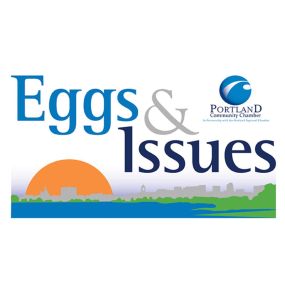Created Portland Regional Chamber of Commerce Eggs & Issues logo