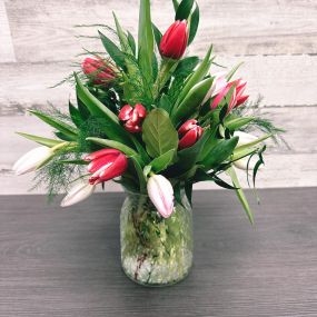 Tulips are in !! Stop by our store to get a tulip bouquet or arrangement ????