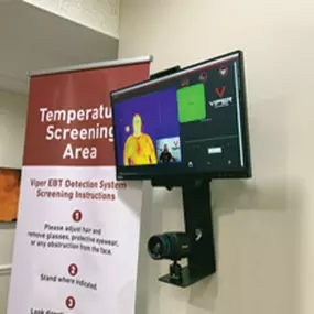 Viper Elevated Body Temperature (EBT) detection systems are an easy-to-use solution for monitoring temperatures. The person to be screened steps into an area where the fixed imager is constantly focused, ensuring their face fills the predetermined screen area. This system constantly updates and alerts to any temperatures over a preset threshold.