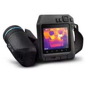 The FLIR T500 series has the features professionals need to accurately troubleshoot hot spots and potential faults. With the 180° rotating lens platform and a bright 4″ LCD, these thermal cameras are engineered to help users diagnose hard-to-reach components in any environment.