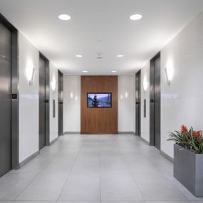 Interior of Denver Office Building Elevator Area - Bachus & Schanker Personal Injury Law Firm in Denver.