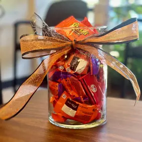 Happy Halloween! Can you guess how many candies are in the jar?