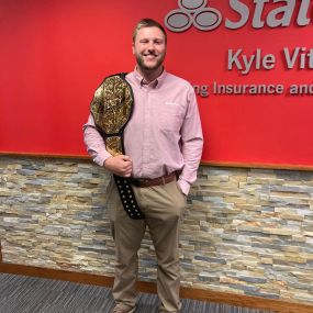 The Champ Is Here!

Tyler has been carrying Big Gold as our office multi-line champ for all of 2023.

Will a contender emerge to break up this historic title reign?

Tyler’s message to his challengers: “To be the man, you gotta beat the man…Just Bring It!