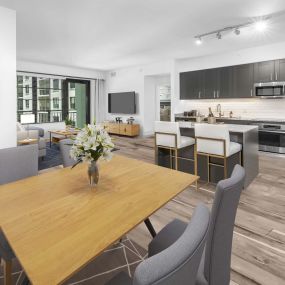 Designated dining area off the kitchen. Feeling creative? Use this space as your home office at Camden Central Apartments in St. Petersburg, FL.