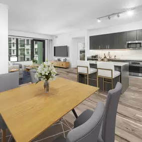 Designated dining area off the kitchen. Feeling creative? Use this space as your home office at Camden Central Apartments in St. Petersburg, FL.