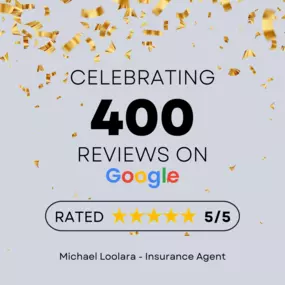 We just hit 400 Google reviews, and we couldn’t be more thankful! Every review reminds us why we do what we do—helping customers with coverage that fits their lives. Thanks for being part of our journey!