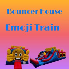 Quintero Party Rental-  bounce house emoji train