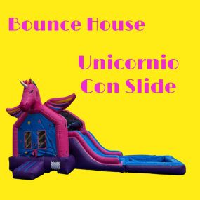 Quintero Party Rental-  bounce house unicornio con slide