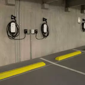 EV charging stations located in the resident parking garage