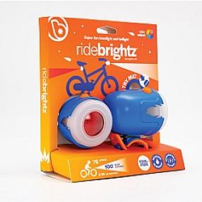 Your bike? Gonna be fire! Illuminate your way through the night with this LED headlight and red taillight combo. The colorful headlight has two brightness levels and a flashing mode.