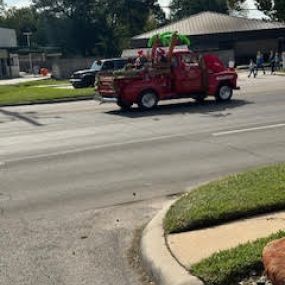 We decked our little red truck and paraded it all around Tomball!