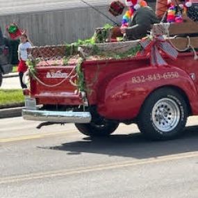 We decked our little red truck and paraded it all around Tomball!