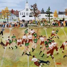 Will Moses, Grandma Moses' great-grandson, is one of the featured artists for July at Vermont Artisan Designs. Will will be at the gallery on Friday, July 5, from 5:30 to 7 p.m. during Gallery Walk. Stop by and say hello. This painting is called 