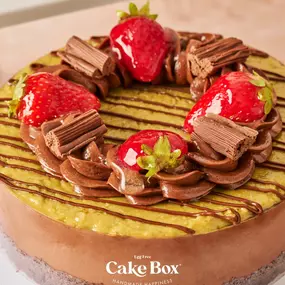 Our Strawberry Dubai Chocolate Cheesecake.