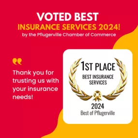 ???? We’re honored to have been awarded 1st place for Best Insurance Services 2024 by the Pflugerville Chamber of Commerce! ???? A heartfelt thank you to our amazing community for trusting us with your insurance needs. We look forward to continuing to serve and protect what matters most to you. Here’s to many more great years ahead! #AwardWinning #Pflugerville #StateFarm