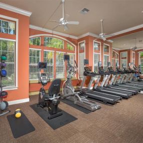 State-of-the-Art Fitness Pavilion with Free Weights at Courtney Bend Apartment Homes