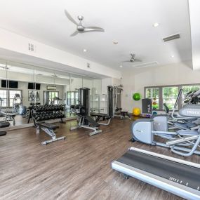 Health and Fitness Center Fully Equipped with state-of-the-art Freemotion Strength Training Equipment at Lake Cameron Apartment Homes