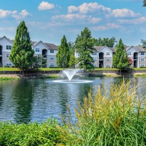 Lake Cameron Exterior View of Lake and Fountain at Lake Cameron Apartment Homes,