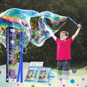 ???? UNIMAGINABLY GIANT BUBBLES: These giant bubble wands create long, GIANT bubbles thanks to a 2-handle design. Passers-by will be sure to say 