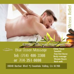 The full body massage targets all the major areas of the body that are most subject to strain and
discomfort including the neck,back, arms, legs, and feet. 
If you need an area of the body that you feel needs extra consideration, 
such as an extra sore neck or back, feel free to make your massage therapist aware and
they’ll be more than willing to accommodate you.