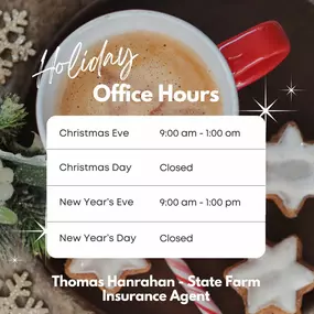 Happy Holidays from our State Farm office to you and your loved ones!