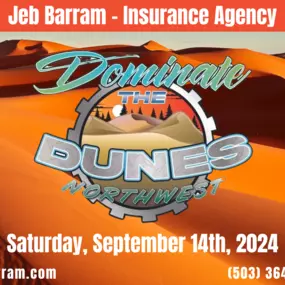 Join the Jeb Barram State Farm team for the exhilarating 'Dominate the Dunes' event on Saturday, September 14th, 2024!

Foster families are invited for a thrilling day as volunteers take them out in side-by-sides for an unforgettable adventure in the dunes. Don't miss out on this fantastic opportunity for fun, excitement, and community bonding!