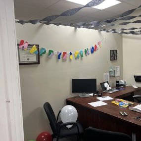 Thank you to my wonderful staff for the fun birthday surprise today in my office.  We also got my favorite food in Ann Arbor for lunch.  #mrspotts #happybirthday