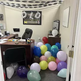 Thank you to my wonderful staff for the fun birthday surprise today in my office.  We also got my favorite food in Ann Arbor for lunch.  #mrspotts #happybirthday