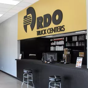 Parts counter at RDO Truck Center in Lexington, NE.