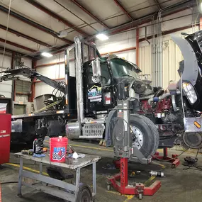 Working on a truck at RDO Truck Center in Lexington, NE.