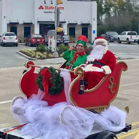 Santa made a pass by Jennifer Mabou-State Farm today! We must be on the good list!