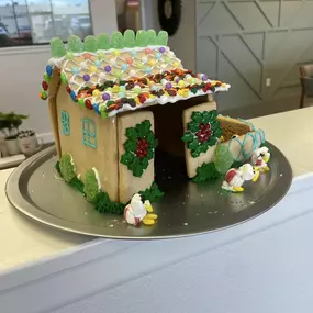 Gingerbread house decorating at the office!