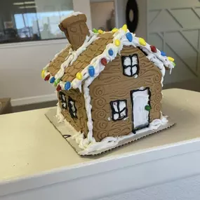 Gingerbread house decorating at the office!