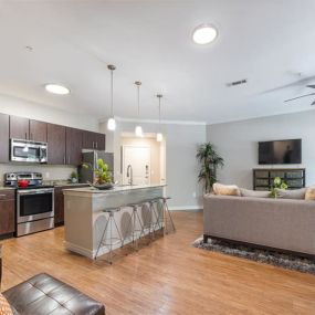 Living Room With Kitchen View