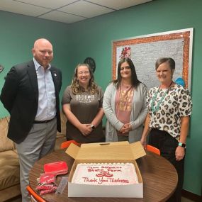 Donating this yummy State Farm cake to all of our local teachers to show our appreciation for them!