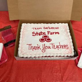 Thank you teachers! Donating this yummy State Farm cake to all of our local teachers to show our appreciation for them!