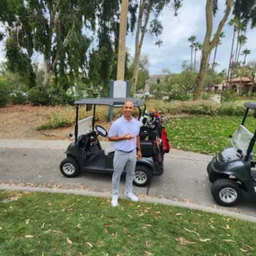Out here enjoying the greens and the breeze! Who's ready to hit some holes?