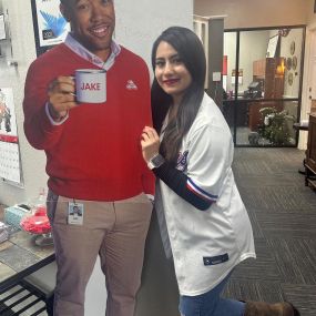 Jake LOVES the Rangers! 
So does Julissa! 
She also loves to celebrate your discounts!
Visit with her today!!!