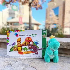 Magnetic building takes on new levels of creativity and imaginative play with this Dino World set! The Magna-Tiles have different patterns that can be used to enhance realistic dino play (yes, there's magma).