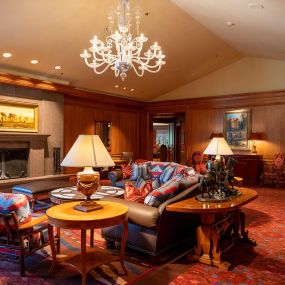 The interior of the Little America Cheyenne Hotel lobby.