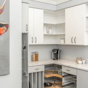 The joy of an organized room for all your kitchen essentials! Scherer Custom Closets will work around your needs to create the pantry space of your dreams.