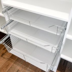 At Scherer Custom Closets, we provide the guidance and direction to “make it your own” with many styles to choose from, and space-savers like pull-out ironing boards and jewelry drawers.